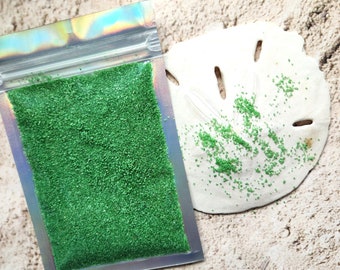 Fine Green Sand for Resin, Beach Art 50g bag - Coasters, Keychains Beach Art Green Fake Sand Sprinkles. Resin Supply. Silicone Mold Filler