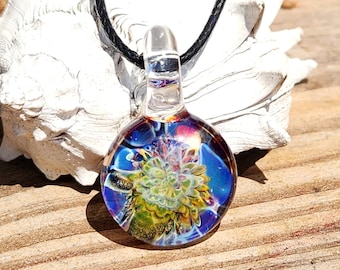 Blown Glass Pendant Necklace – Handmade Glass Jewelry