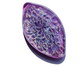 Purple Galaxy Ash Stone – Handmade Cremation Keepsake – Blown Glass Memorial Touchstone – Grief Support – Pet Loss Gift – Ashes Inside