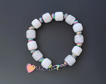 Glass Beaded Cremation Bracelet - Handmade Pet Memorial Jewelry with Ash Infused Beads