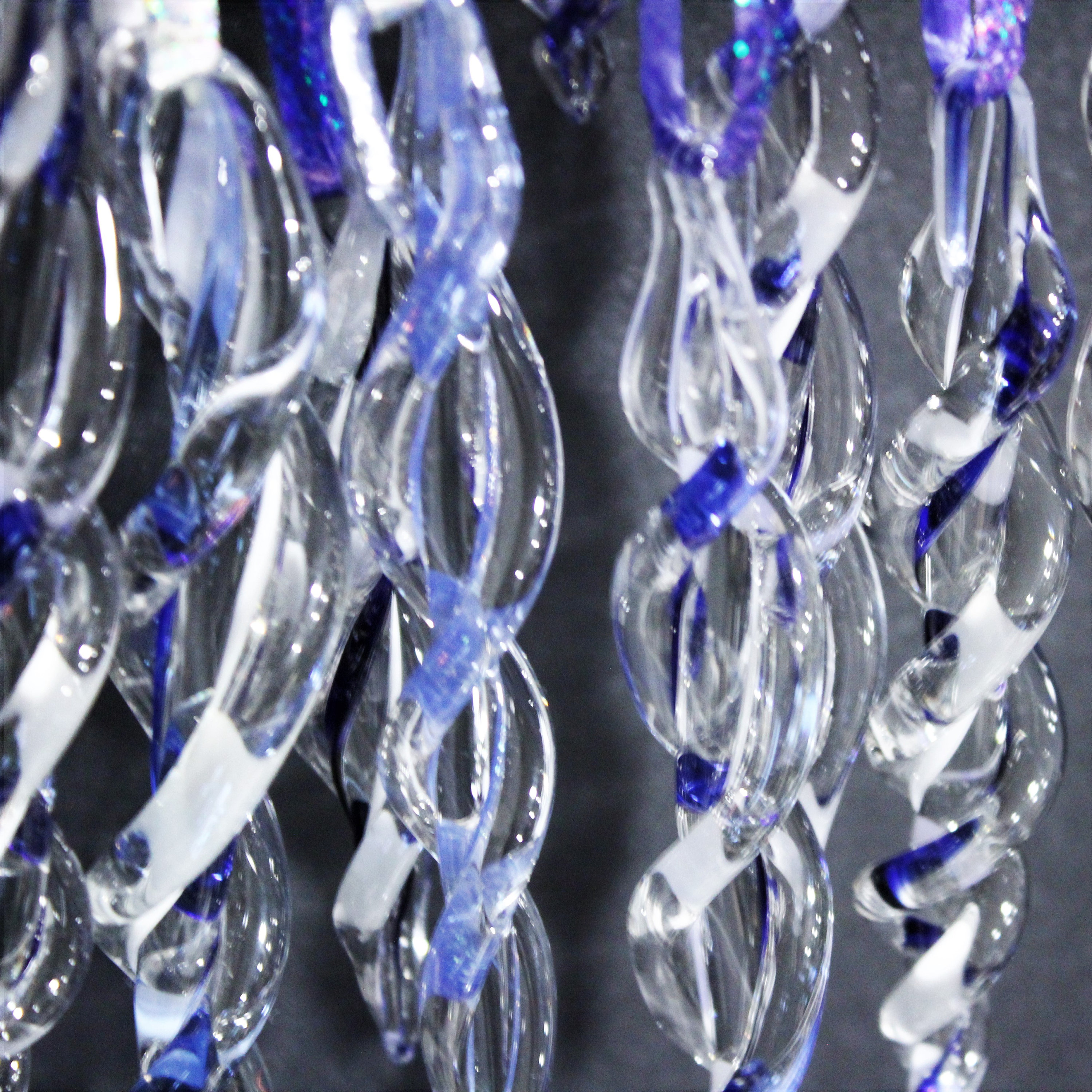 Handmade Glass Icicle Glass Icicle Ornaments Blue Clear Ornament