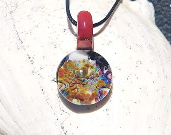 Ocean Reef Inspired Glass Pendant – Handmade Blown Glass Necklace
