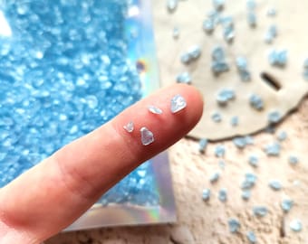 Crushed Glass for Resin, Beach Art 50g bag - Coasters, Keychains, Inlay, Art, Aqua Color Glass. Resin Supply. Silicone Mold Resin Filler