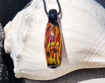 Heady Glass Pendant – Handmade Tubular Blown Glass Necklace