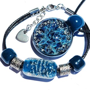Pet Ashes Jewelry Set - Handmade Urn Necklace & Bracelet, In Loving Memory Memorial Jewelry Gift, Cremation Jewelry image 11
