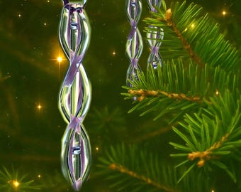 Custom Handmade Christmas Ornaments - 3 Glass Christmas Tree Decorations, Gifts for Grandparents, Coworker Gift, Secret Santa