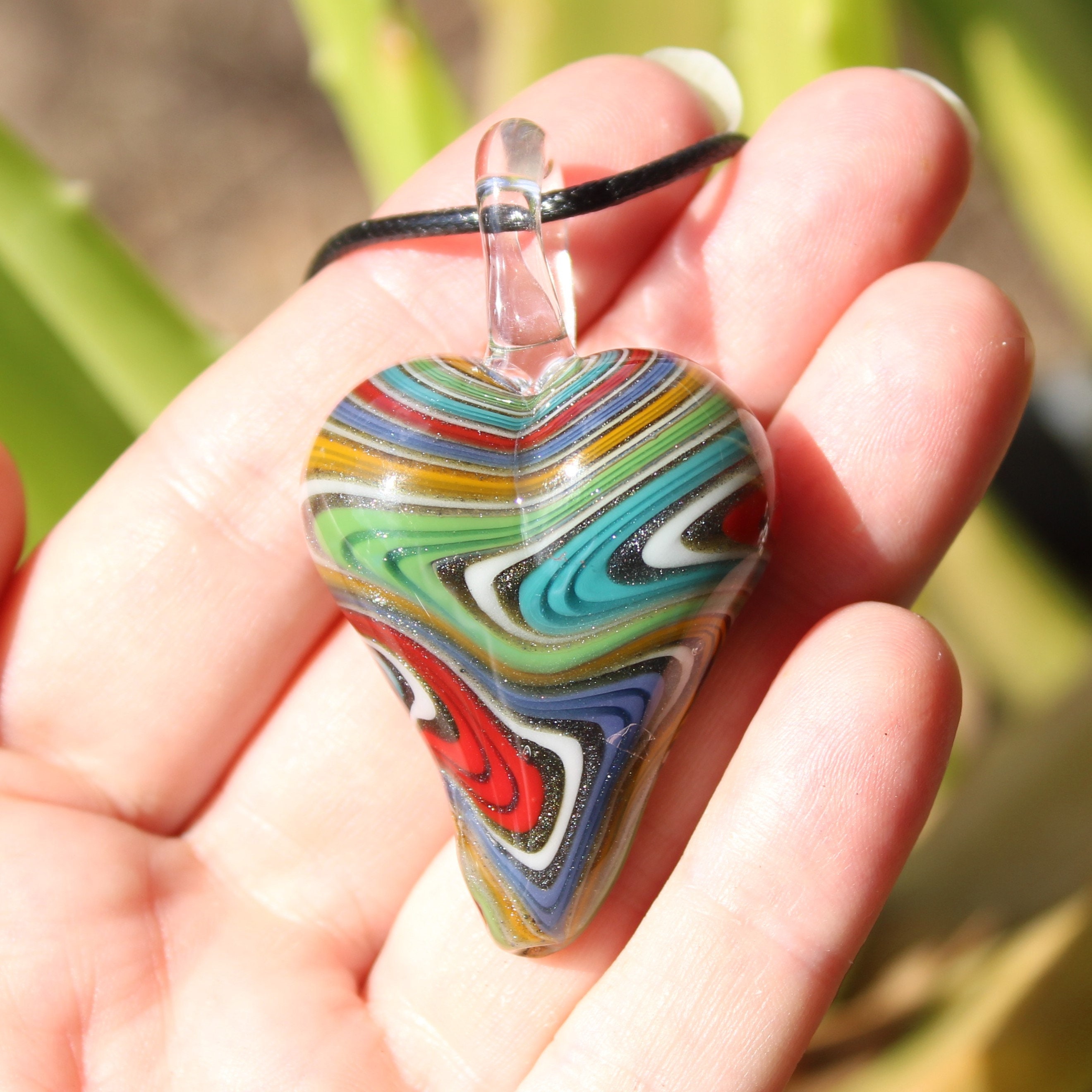 Hand Blown Glass Pendant, Heady Glass Pendant, Gift for Her, Sister