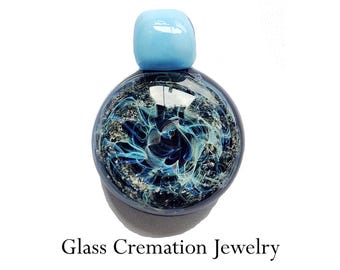 Handmade Glass Cremation Pendant – Pet Memorial Keepsake Necklace for Ashes
