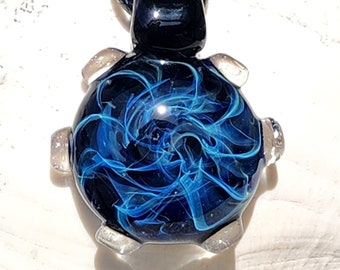 UV Blown Glass Pendant, Galaxy. Unique gifts. Gift for her. Gift for him. Glass pendant. Heady glass. Trippy glass pendant. Birthday gift