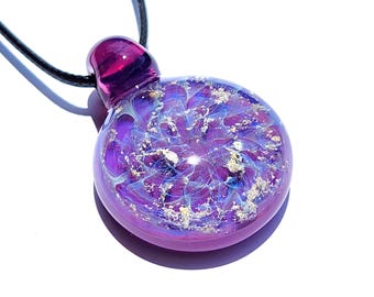 Purple Galaxy Cremation Pendant, Urn Necklace, Pet Memorial Jewelry