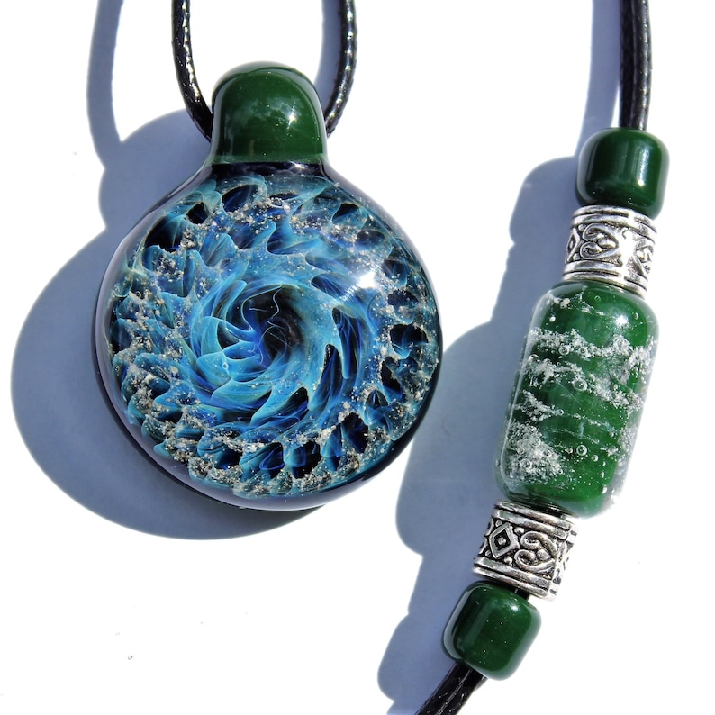 Blown Glass Pendant Necklace Bracelet Set Ashes Necklace Cremation Jewelry Memorial Jewelry Urn Cremation Necklace Pet Memorial Jewelry