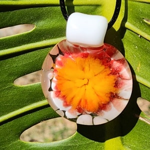 Handmade Jewelry Blown Glass Pendant Necklace - Heady Glass Pendant. Unique One-of-a-Kind Best Friend Gift. Implosion Glass Pendant