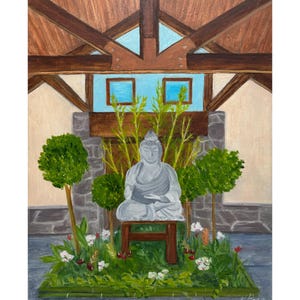 Zen Garden Greeting Card, blank inside, print of original artwork, 3&quot;x5&quot; with envelope