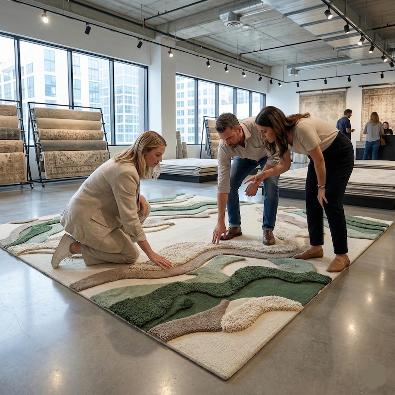 Hand-tufted Organic Landscape Rug | Modern Abstract Area Rug in 100% ...