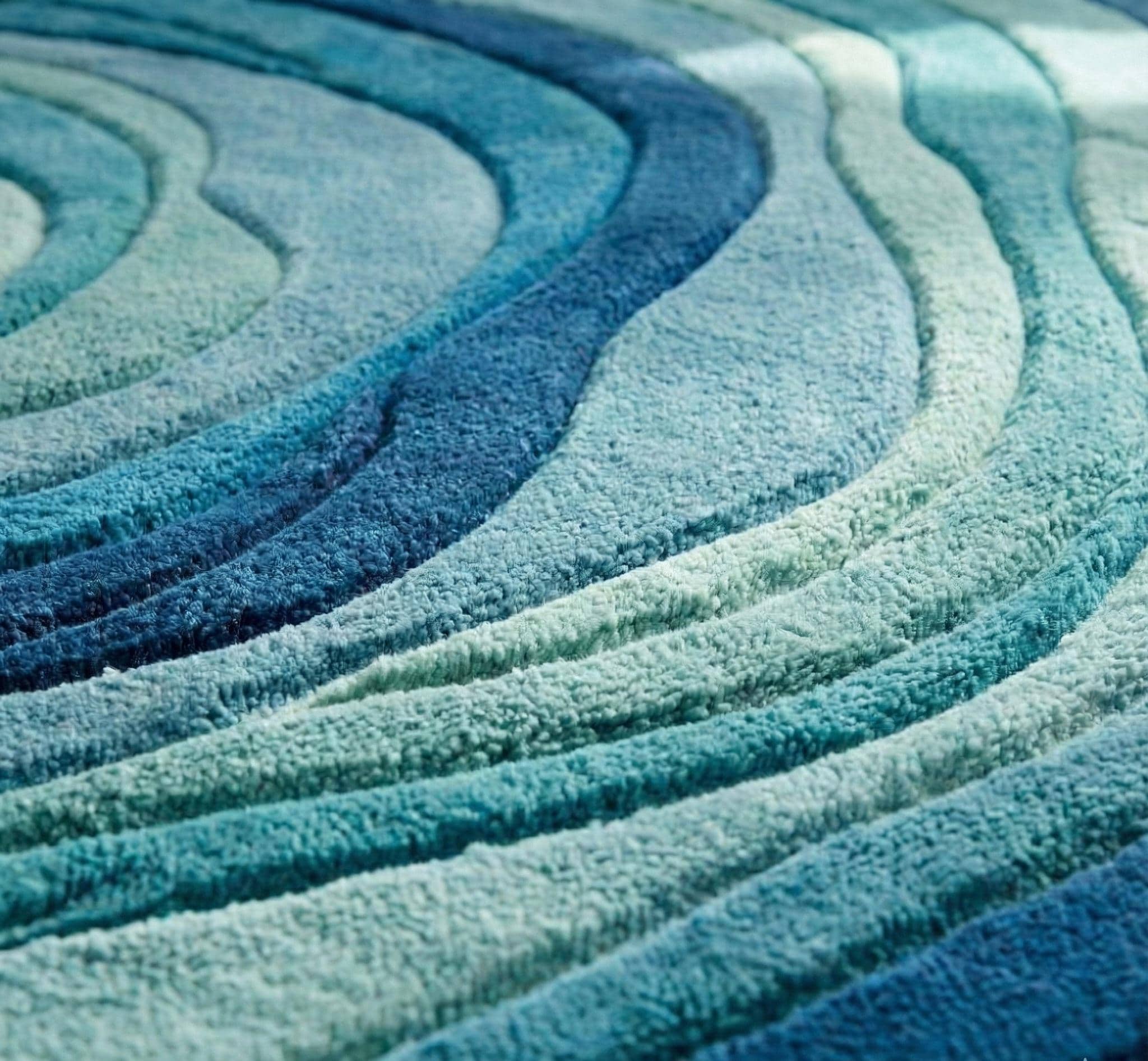 Topography Rug Pattern Hand-tufted Blue Contour Wool Rug | Modern Topographic Wave Area Rug ...