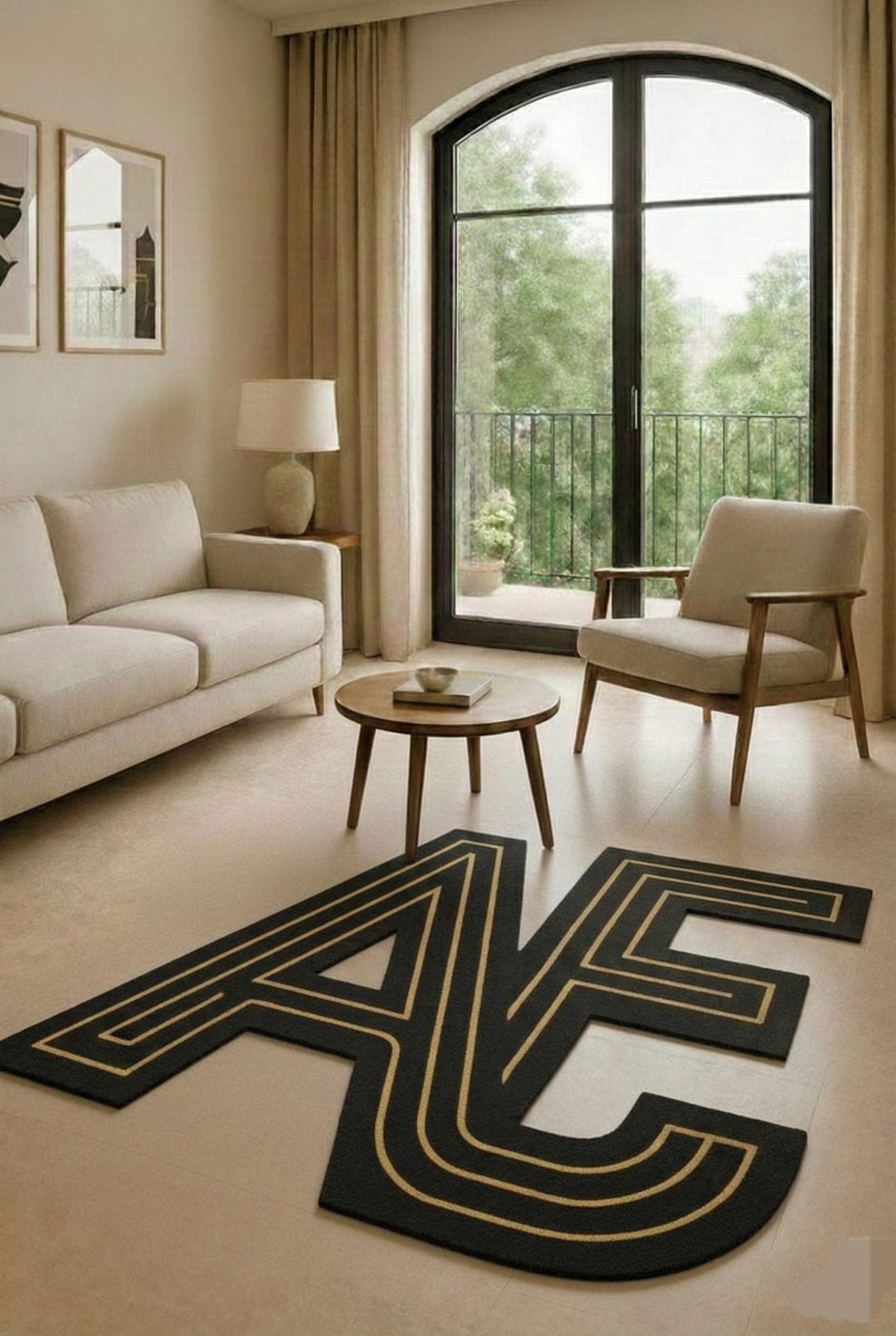 Custom Alphabet Monogram Wool Rug | Hand-tufted Letter Initial Area Rug ...