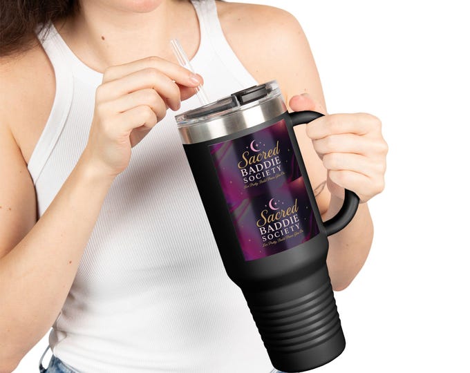 Sacred Baddie Insulated Travel Mug, 40 oz