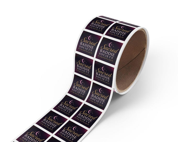 Sacred Baddie Square Sticker Label Rolls