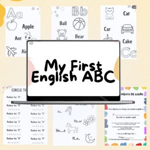 My First English ABC | Libro para colorear ABC | PDF Imprimible | 35 paginas