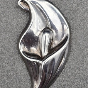 Vintage Sterling Silver Calla Lily Brooch Pin 2-1/4&quot; Tall