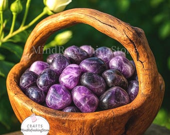 Amethyst Tumbled Stone-Polished Crown Chakra Crystal -Natural Amethyst Mineral Specimen-Amethyst Gemstone Healing Pocket Stone Gift