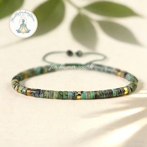 Set di gioielli in turchese africano: bracciale regolabile, girocollo e cavigliera per la comunicazione e la crescita, collezione Boho in pietra naturale