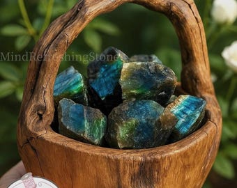 2PCS Raw Labradorite Stone Chunk: High Flash Rainbow Crystal, Healing Decor (3pcs, 1-2")