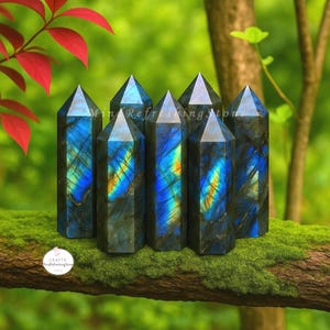 Labradorite Single Tower Point -Natural Gemstone Crystal Stone Wand - Healing Crystal Chakra Obelisk Quartz-Home Decoration Mineral Specimen