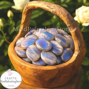 Rainbow Moonstone Crystal Tumbled Stones-Moonstone Palm Pocket stone-Healing Gemstones Mineral Specimen Gifts