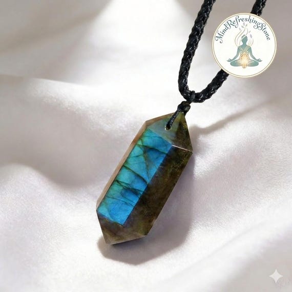 Mother's Day Gift Labradorite Necklace, Hexagon Crystal Pendant, Spiritual Jewelry for Women, Chakra Balance & Psychic Protection