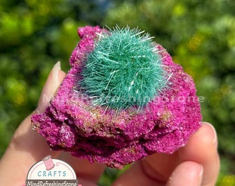 Red Zeolite Dandelion-shaped Mineral Specimen, Home Decor Gift, Energy Rock, Cavansite Crystal