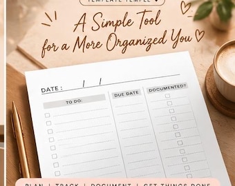 Daily To Do & Documentation Tracker | Printable Task List | Caseworker Planner | Social Worker Template | Digital Productivity Planner