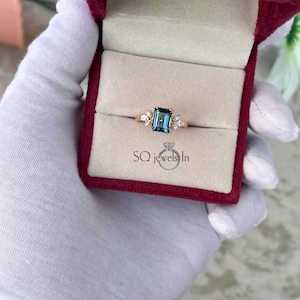 Unique Color Changing Alexandrite Marquise Accents Ring In 925 Sterling Silver Emerald Cut Alexandrite Gemstone Ring June Birthstone Ring