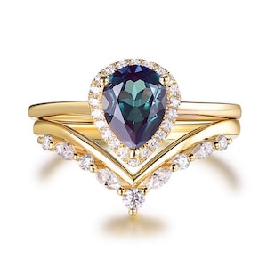 Natural London Blue Topaz Halo Ring Set In 925 Sterling Silver Pear Cut Blue Topaz Gemstone Ring Handmade Ring With Curved Band For Her