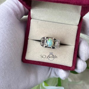 AAA+ Fire Opal Ring, Natural Opal Men&#39;s Ring, 925 Solid Sterling Silver Handmade Ring, October Birthstone Ring, Gift For Him, Opal Mens Ring