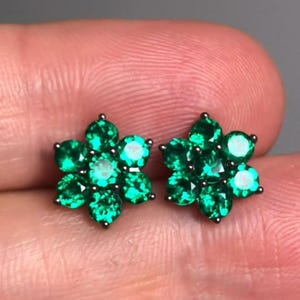 Dainty Emerald Stud Earring 14k Gold & 925 Sterling Silver Green Emerald Stud Earrings May Birthstone Emerald Stud Earring Gift For Her