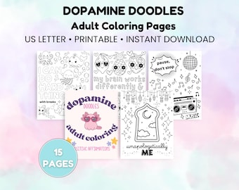 Dopaminklotter | ADHD-bekräftelsemålarbilder för vuxna | Neurodivergent positiv bekräftelse utskrivbar | Digital nedladdning