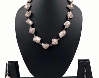 Baroque Pearl Necklace & Earrings Set | Chunky Irregular Pearls | Statement Bridal Jewelry | Gift for Her