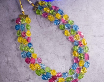Colorful Glass Beaded Necklace | Handmade Boho Statement Jewelry