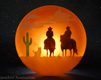 Cowboy Western Scene Soap (Solid or Painted)