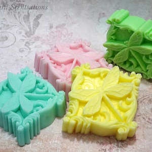 Dragonfly with Flowers Square Soap Bar