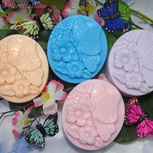 Butterfly with Flowers Oval Soap Bar
