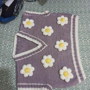knit crop top Cropped knit sweater,knit crop top,square desing daisy crop