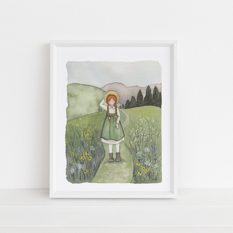 Anne of Green Gables Anne Shirley Watercolor print artwork | Etsy