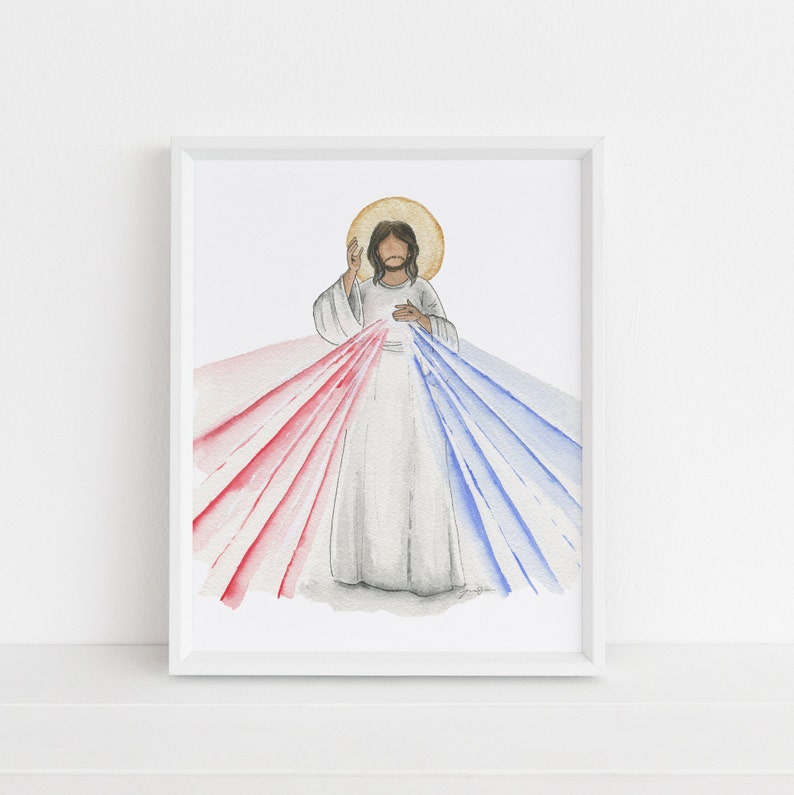 Divine Mercy Watercolor Print Religious Artwork - Etsy