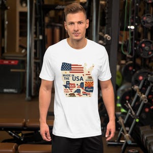 Carte des Etats-Unis du 4 juillet T-shirt unisexe | Idée cadeau patriotique t-shirt
