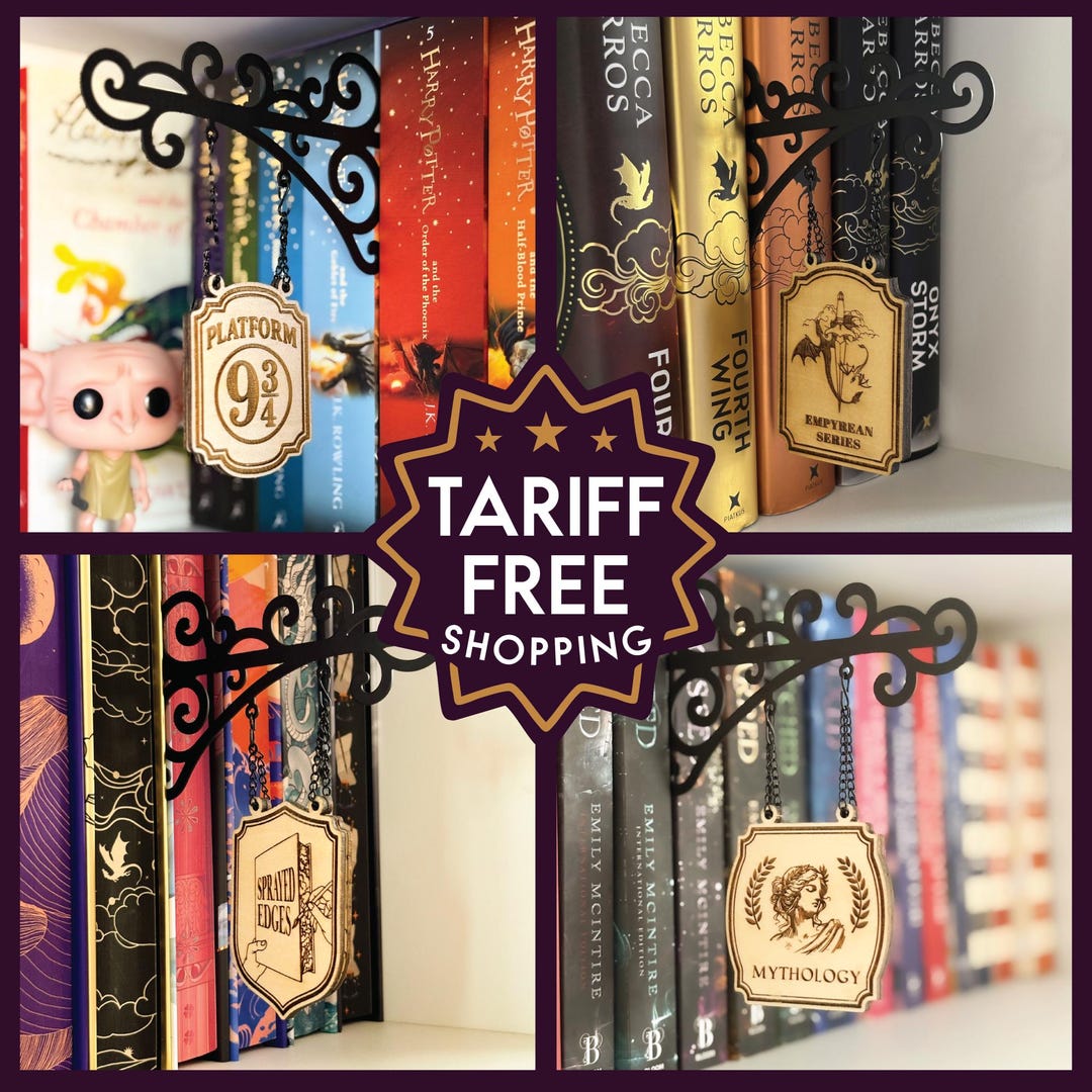 TARIFF FREE SHOPPING, Custom Book Genre Divider, Metal Library Divider ...