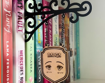 Letrero de manga, letrero personalizado para taberna de libros, regalo de BookTok, separador de género para estantería, decoración de estantería de anime, regalo para amantes de los libros