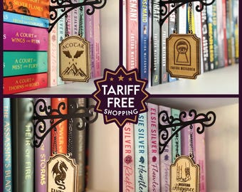 ACQUISTI SENZA TARIFFE, Divisore personalizzato per genere di libri, Divisore in metallo per biblioteca, Genere di libri, Segnali personalizzati disponibili, Confezione regalo pronta all'uso