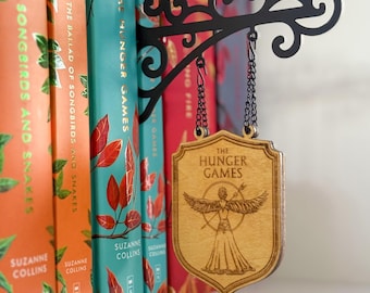 Panem Tribute Book Genre Divider, Mockingjay Inspired Shelf Organizer,  Suzanne Collins District 12 Fandom Bookish Gift, Tavern Sign Divider